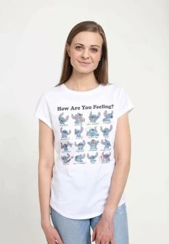Disney Lilo & Stitch Stitch MoodsT-Shirt Con StampaWhite Donna T-shirt E Top H3A21D12C-A11