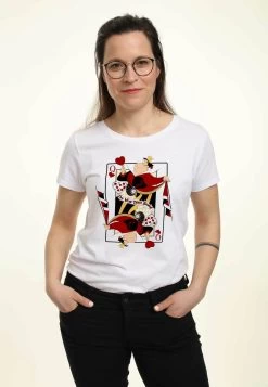 Disney Alice In Wonderland Queen Of Hearts - T-Shirt Con Stampa - White