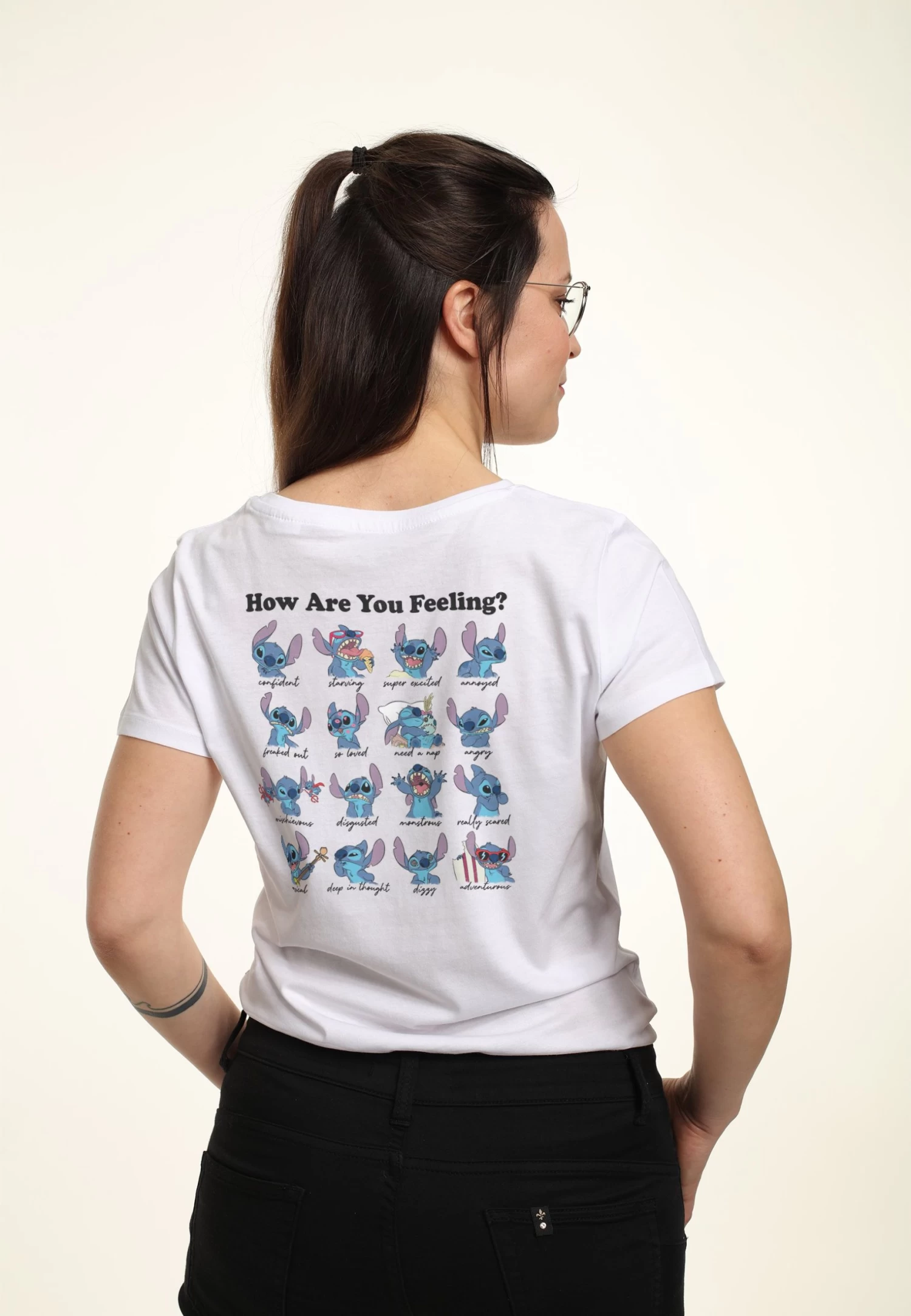 Disney Lilo & Stitch Stitch MoodsT-Shirt Con StampaWhite Donna T-shirt E Top H3A21DBGB-A11 1 Disney Lilo & Stitch Stitch MoodsT-Shirt Con StampaWhite Donna T-shirt E Top H3A21DBGB-A11