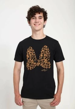Disney Mickey Classic Animal Print Bow UnisexT-Shirt Con StampaBlack Uomo T-shirt E Polo H3A210082-Q11