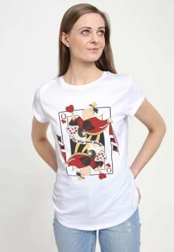 Disney Alice In Wonderland Queen Of HeartsT-Shirt Con StampaWhite Donna T-shirt E Top H3A21D0B3-A11