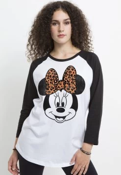 Disney Mickey And Friends Modern Minnie Face LeopardMaglietta A Manica LungaWhite Black Donna T-shirt E Top H3A21DBE0-A11 -Disney 29005e44ffac4ab694e0d4e0fa9f28b0