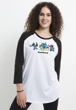 Disney Lilo & Stitch Stitch WeekendMaglietta A Manica LungaWhite Black Donna T-shirt E Top H3A21DBDI-A11 -Disney 2cee8148088c487087ddb06c455aa12d