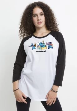 Disney Lilo & Stitch Stitch WeekendMaglietta A Manica LungaWhite Black Donna T-shirt E Top H3A21DBDI-A11 -Disney 333c9d8f2c16429784b9aed4d63bc5cb