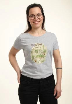 Disney Winnie The Pooh Acre MapT-Shirt Con StampaHeather Grey Donna T-shirt E Top H3A21D39C-C11