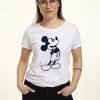 Disney Mickey Classic Classic MickeyT-Shirt Con StampaWhite Donna T-shirt E Top H3A21D25C-A11