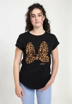Disney Mickey Classic Animal Print BowT-Shirt Con StampaBlack Donna T-shirt E Top H3A21E05O-Q11