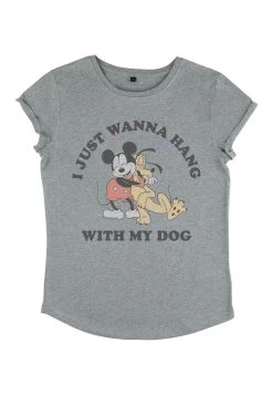 Disney Classic Mickey Mickey Dog Fill LoverT-Shirt Con StampaMelange Grey Donna T-shirt E Top H3A21D00W-C11 -Disney 4105af38647f4d36856f6505122f81d0