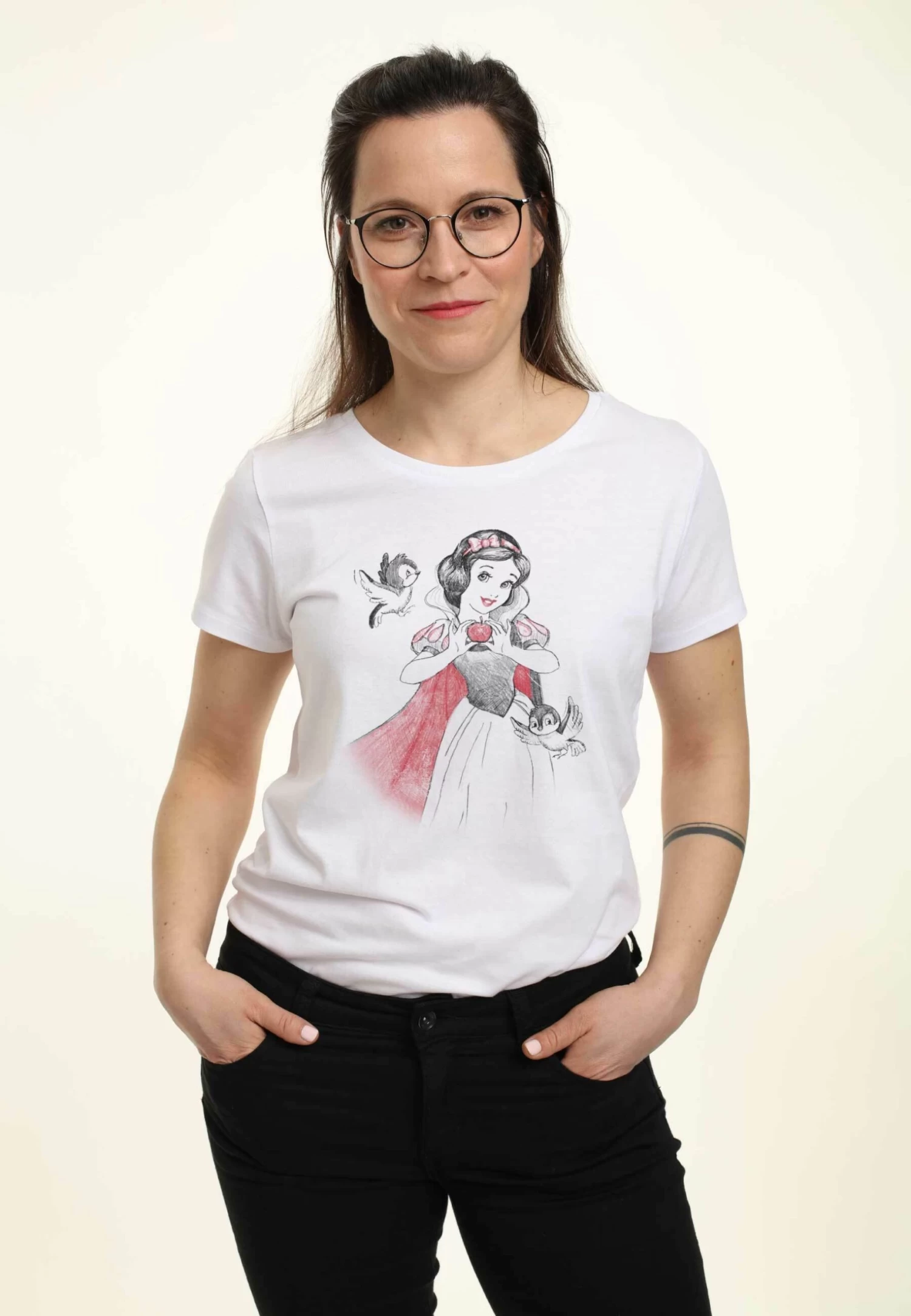 Disney Snow White Snow Sketch Vignette - T-Shirt Con Stampa - White 1 Disney Snow White Snow Sketch Vignette - T-Shirt Con Stampa - White