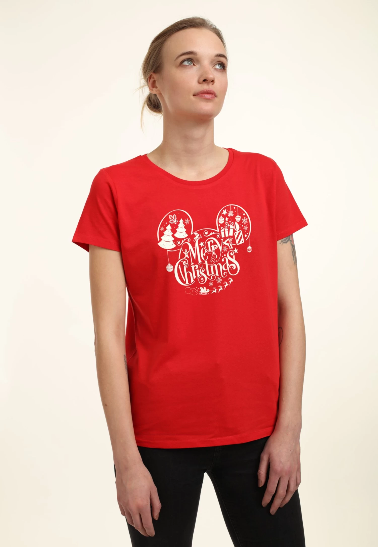 Disney Mickey & Friends Holiday EarsT-Shirt Con StampaRed Donna T-shirt E Top H3A21DAF6-G11 1 Disney Mickey & Friends Holiday EarsT-Shirt Con StampaRed Donna T-shirt E Top H3A21DAF6-G11