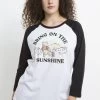 Disney Winnie The Pooh Bring On The SunshineMaglietta A Manica LungaWhite Black Donna T-shirt E Top H3A21DBDK-A11
