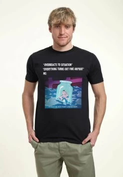 Disney Alice In Wonderland Anxiety MemeT-Shirt Con StampaNavy Blue Uomo T-shirt E Polo H3A2102ML-K11