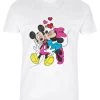 Disney Mickey Mouse Mickey Minnie Love - T-Shirt Con Stampa - White