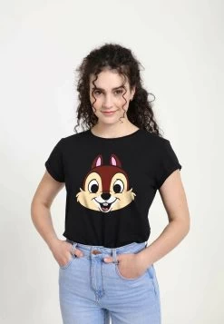 Disney Mickey & Friends Chip Big FaceT-Shirt Con StampaBlack Donna T-shirt E Top H3A21E05S-Q11 -Disney 5fc8eea7c5a941dfa56003839a125a5a
