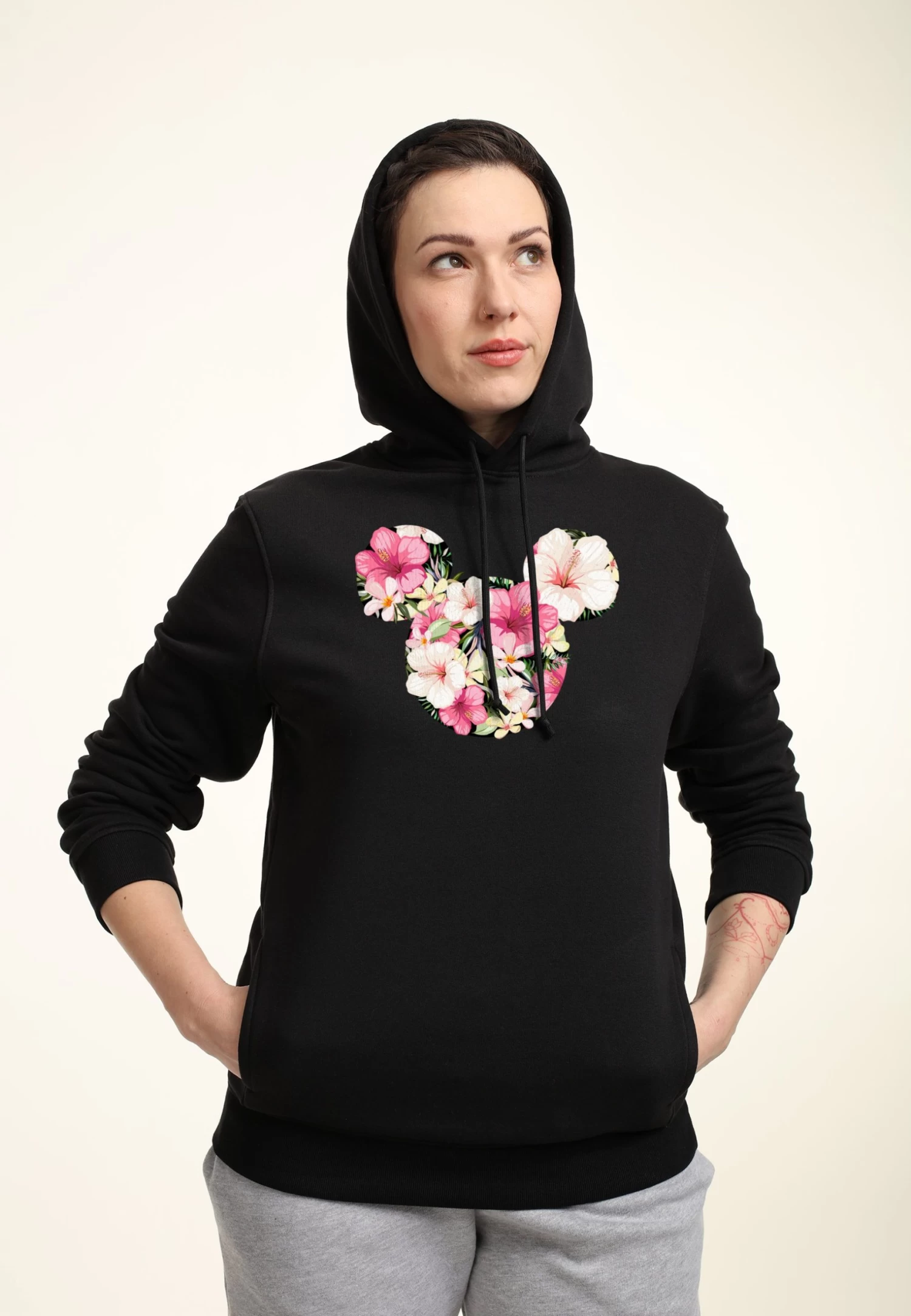 Disney Classic Mickey Tropical MouseFelpa Con CappuccioBlack Donna Felpe H3A21J2ED-Q11 1 Disney Classic Mickey Tropical MouseFelpa Con CappuccioBlack Donna Felpe H3A21J2ED-Q11