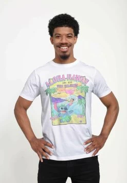Disney Lilo & Stitch Visit The Islands UnisexT-Shirt Con StampaWhite Uomo T-shirt E Polo H3A2101KF-A11