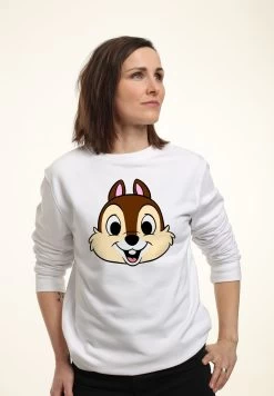 Disney Mickey Friends Chip Big Face - Felpa - White