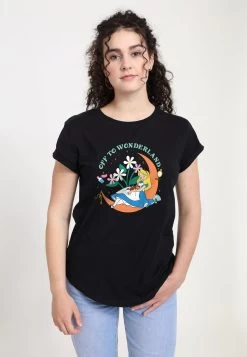 Disney Alice In Wonderland Alice Moon T-Shirt Con StampaBlack Donna T-shirt E Top H3A21DAYS-Q11
