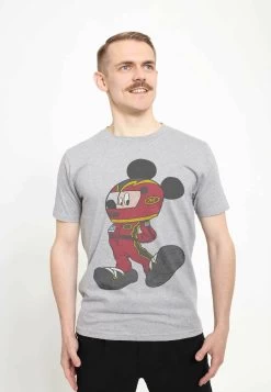 Disney Classic Mickey Mickey Racecar Driver UnisexT-Shirt Con StampaMelange Grey Uomo T-shirt E Polo H3A2101JQ-C11