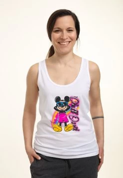 Mickey Mouse And Friends Disney Classic Airbrushed- Top - White -Disney 9a9c41f756fa4e38b1150b38244599d8