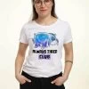 Disney Winnie The Pooh Eeyore Tired ClubT-Shirt Con StampaWhite Donna T-shirt E Top H3A2102RJ-A11