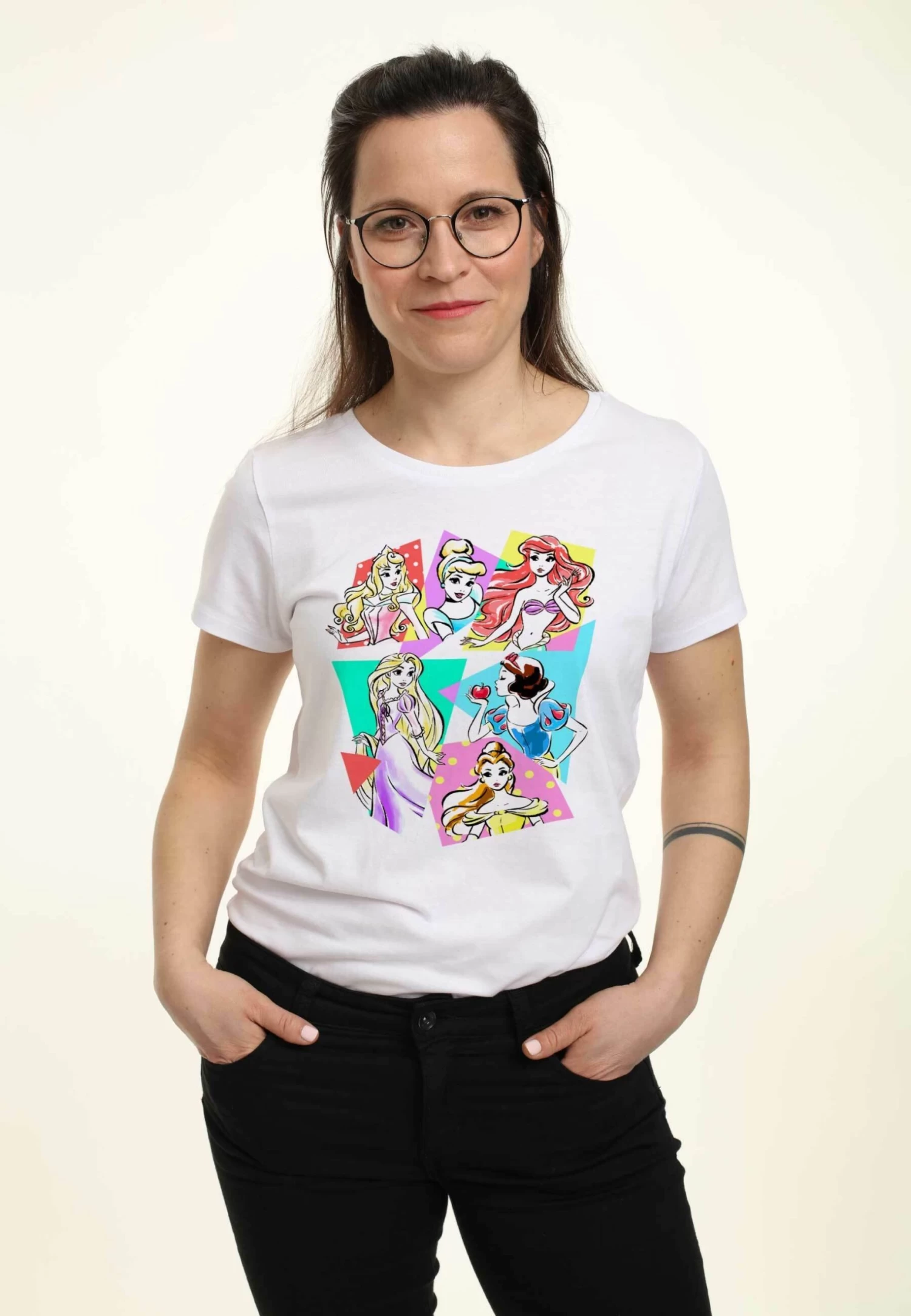 Disney Princesses Neon PopT-Shirt Con StampaWhite Donna T-shirt E Top H3A21D34F-A11 1 Disney Princesses Neon PopT-Shirt Con StampaWhite Donna T-shirt E Top H3A21D34F-A11