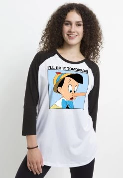 Disney Pinocchio Do It TomorrowMaglietta A Manica LungaWhite Black Donna T-shirt E Top H3A21DBD1-A11 -Disney a77bba1578854f848cad6db94251eade