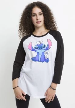 Disney Lilo Stitch Cute DucksMaglietta A Manica LungaWhite Black Donna T-shirt E Top H3A21DBD0-T11