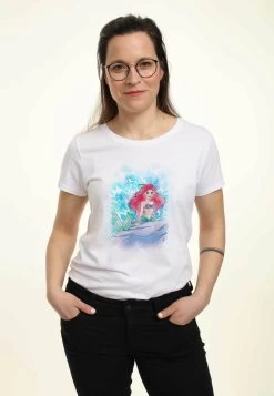 Disney 28 Disney The Little Mermaid Watercolor Splash - T-Shirt Con Stampa - White