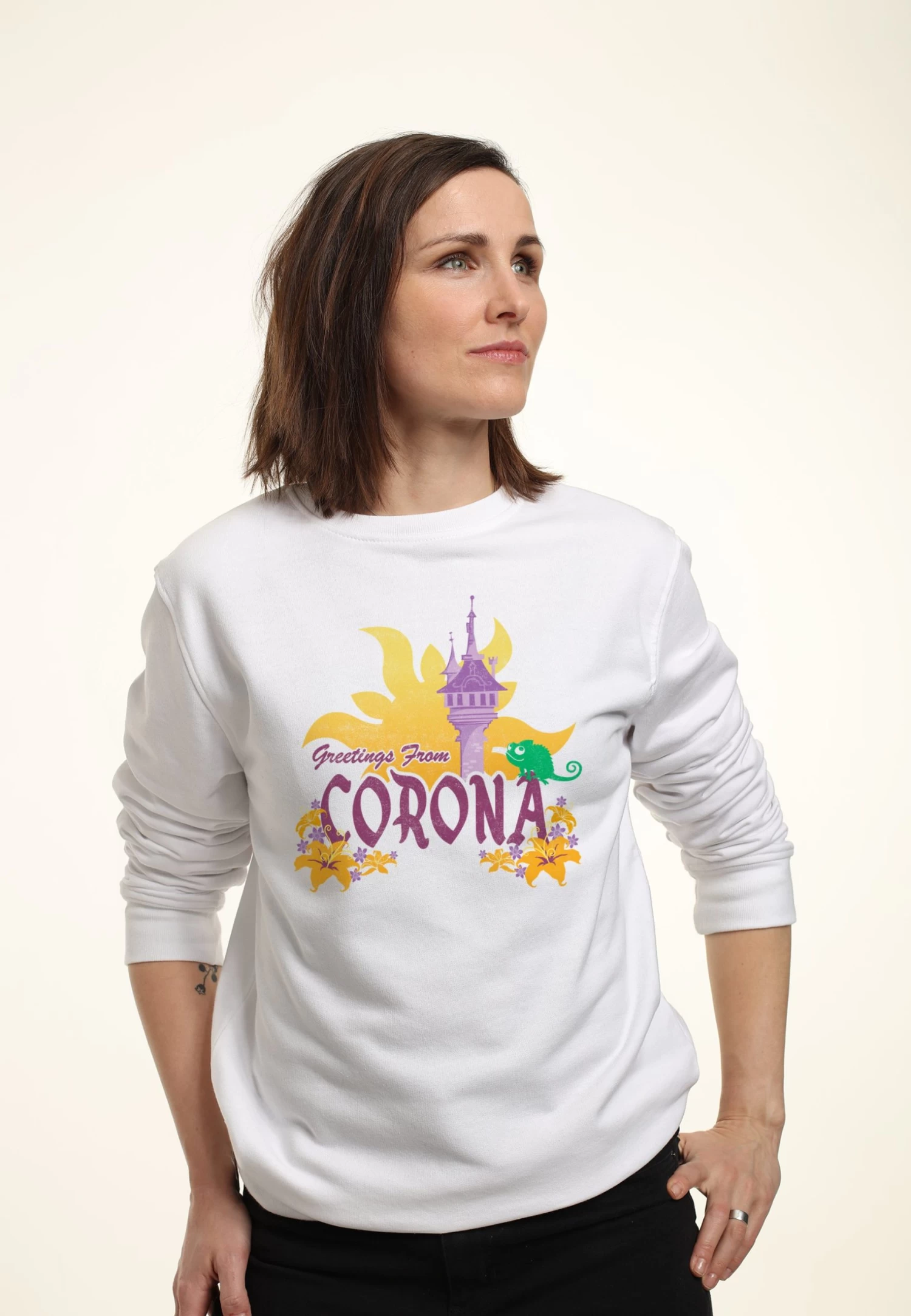 Disney Tangled Corona Destination - Felpa - White 1 Disney Tangled Corona Destination - Felpa - White
