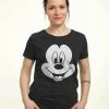 Disney Classic Mickey Big Face MickeyT-Shirt Con StampaBlack Donna T-shirt E Top H3A21D34E-Q11