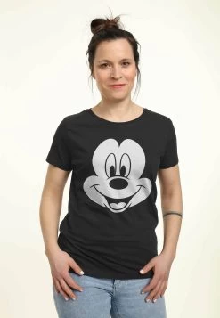Disney Classic Mickey Big Face MickeyT-Shirt Con StampaBlack Donna T-shirt E Top H3A21D34E-Q11