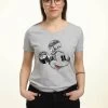 Disney Classic Mickey Comic MouseT-Shirt Con StampaHeather Grey Donna T-shirt E Top H3A21D1ON-C11