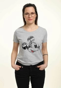 Disney Classic Mickey Comic MouseT-Shirt Con StampaHeather Grey Donna T-shirt E Top H3A21D1ON-C11