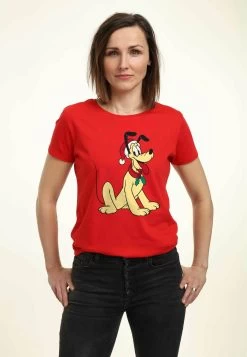 Disney Mickey Classic Pluto HatT-Shirt Con StampaRed Donna T-shirt E Top H3A21D25Z-G11