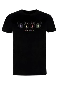 Disney Classic Mickey Neon FacesT-Shirt Con StampaBlack Donna T-shirt E Top H3A21D5F7-Q11