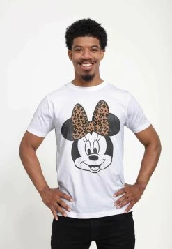 Disney Mickey Classic Modern Minnie Face Leopard UnisexT-Shirt Con StampaWhite Uomo T-shirt E Polo H3A2100DJ-A11