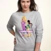 Disney Wreck-It Ralph 2 Long Hair Rapunzel VanellopeFelpaHeather Grey Donna Felpe H3A21J6D1-C11