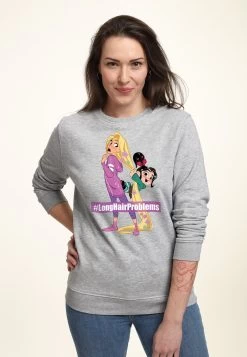 Disney Wreck-It Ralph 2 Long Hair Rapunzel VanellopeFelpaHeather Grey Donna Felpe H3A21J6D1-C11