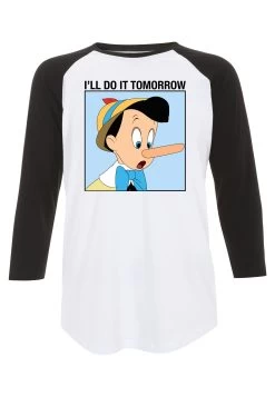 Disney Pinocchio Do It TomorrowMaglietta A Manica LungaWhite Black Donna T-shirt E Top H3A21DBD1-A11 -Disney ccdfb5c0e4954037b52cd403589239c9