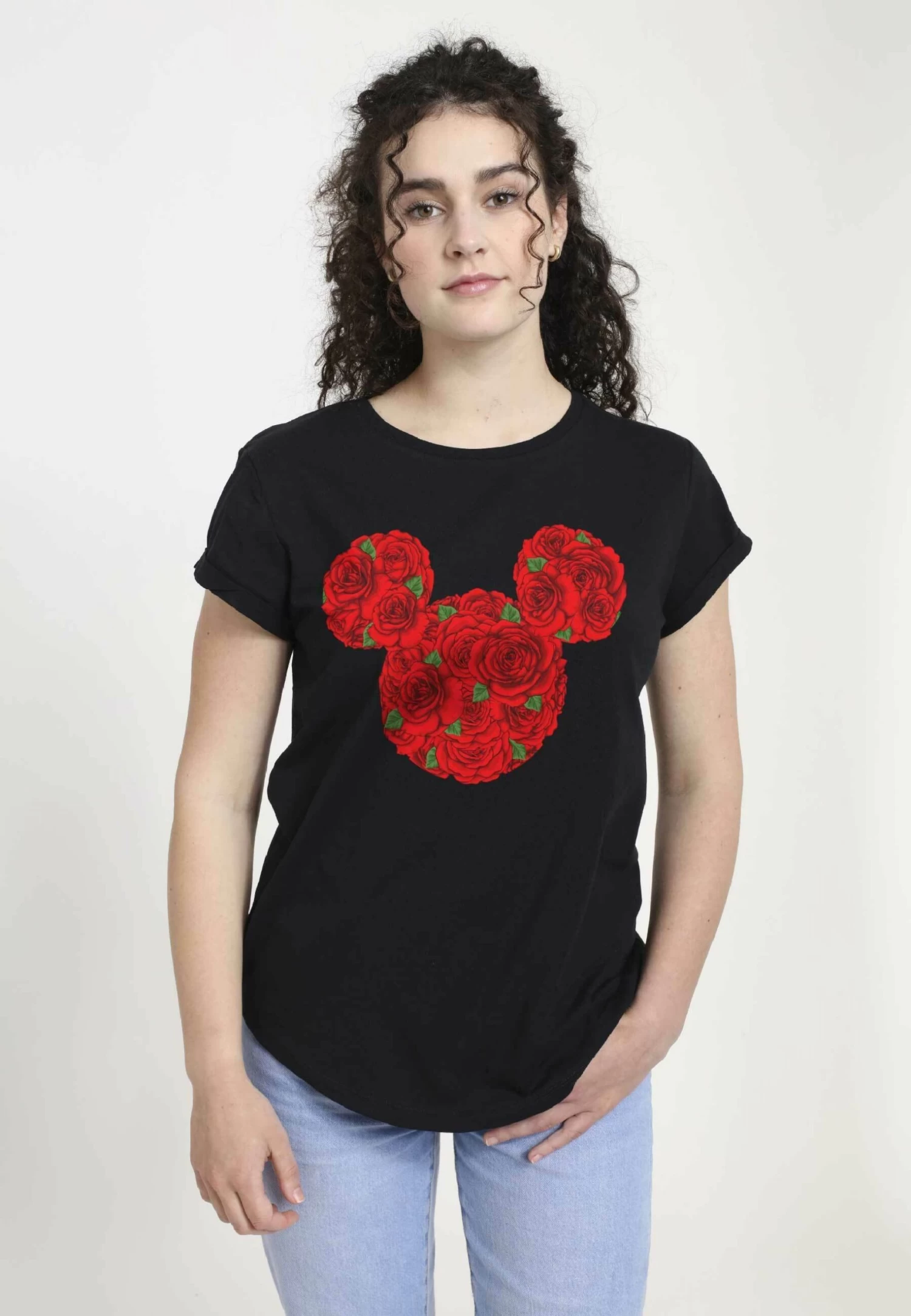 Disney Mickey Classic Mickey Mouse RosesT-Shirt Con StampaBlack Donna T-shirt E Top H3A21D0ZR-Q11 1 Disney Mickey Classic Mickey Mouse RosesT-Shirt Con StampaBlack Donna T-shirt E Top H3A21D0ZR-Q11