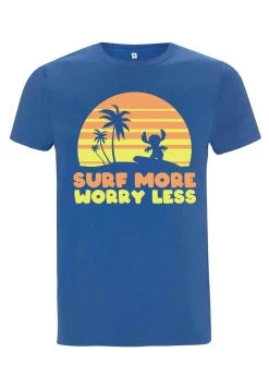 Disney Lilo & Stitch Stitch Surf More Worry Less UnisexT-Shirt Con StampaBright Blue Uomo T-shirt E Polo H3A22O0WO-K11 -Disney ce2c03eec86a4011a947af892e7751a8
