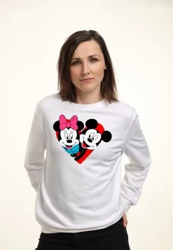 Disney Mickey Mouse Mickey Minnie HeartFelpaWhite Donna Felpe H3A21J75O-A11