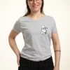 Disney Big Hero 6 Movie Baymax KittyT-Shirt Con StampaHeather Grey Donna T-shirt E Top H3A21D8V1-C11