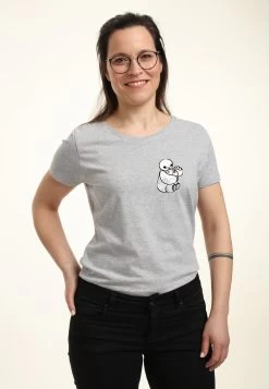 Disney Big Hero 6 Movie Baymax KittyT-Shirt Con StampaHeather Grey Donna T-shirt E Top H3A21D8V1-C11