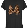 Disney Mickey Classic Animal Print Bow - T-Shirt Con Stampa - Black
