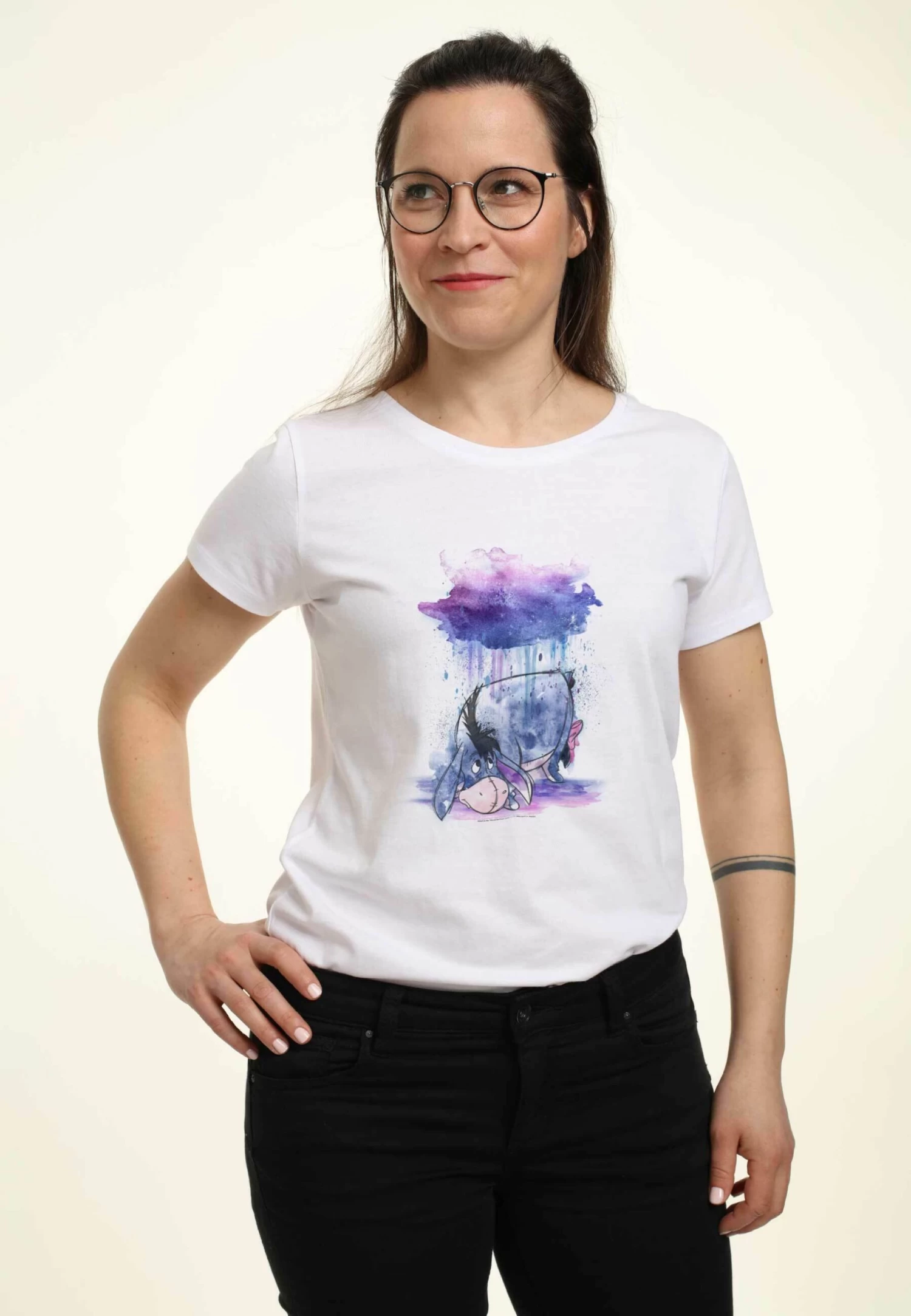 Disney Winnie The Pooh Watercolor EeyoreT-Shirt Con StampaWhite Donna T-shirt E Top H3A21D208-A11 5 Disney Winnie The Pooh Watercolor EeyoreT-Shirt Con StampaWhite Donna T-shirt E Top H3A21D208-A11 - immagine 5