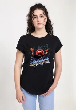 Disney Muppets Animal MetalT-Shirt Con StampaBlack Donna T-shirt E Top H3A21D9GZ-Q11