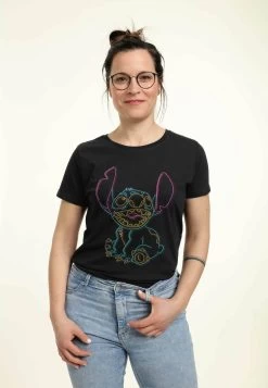 Disney Lilo & Stitch Neon StitchT-Shirt Con StampaBlack Donna T-shirt E Top H3A21D2PC-Q11 -Disney e743561f8e35401db432a989fa9c8ac3