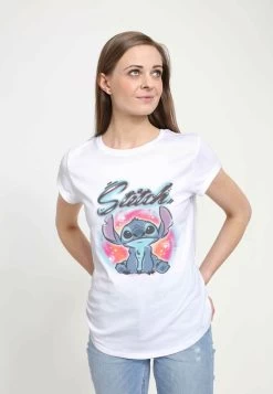 Disney 30 Disney Lilo & Stitch Stitch AirbrushT-Shirt Con StampaWhite Donna T-shirt E Top H3A21D07Z-A11